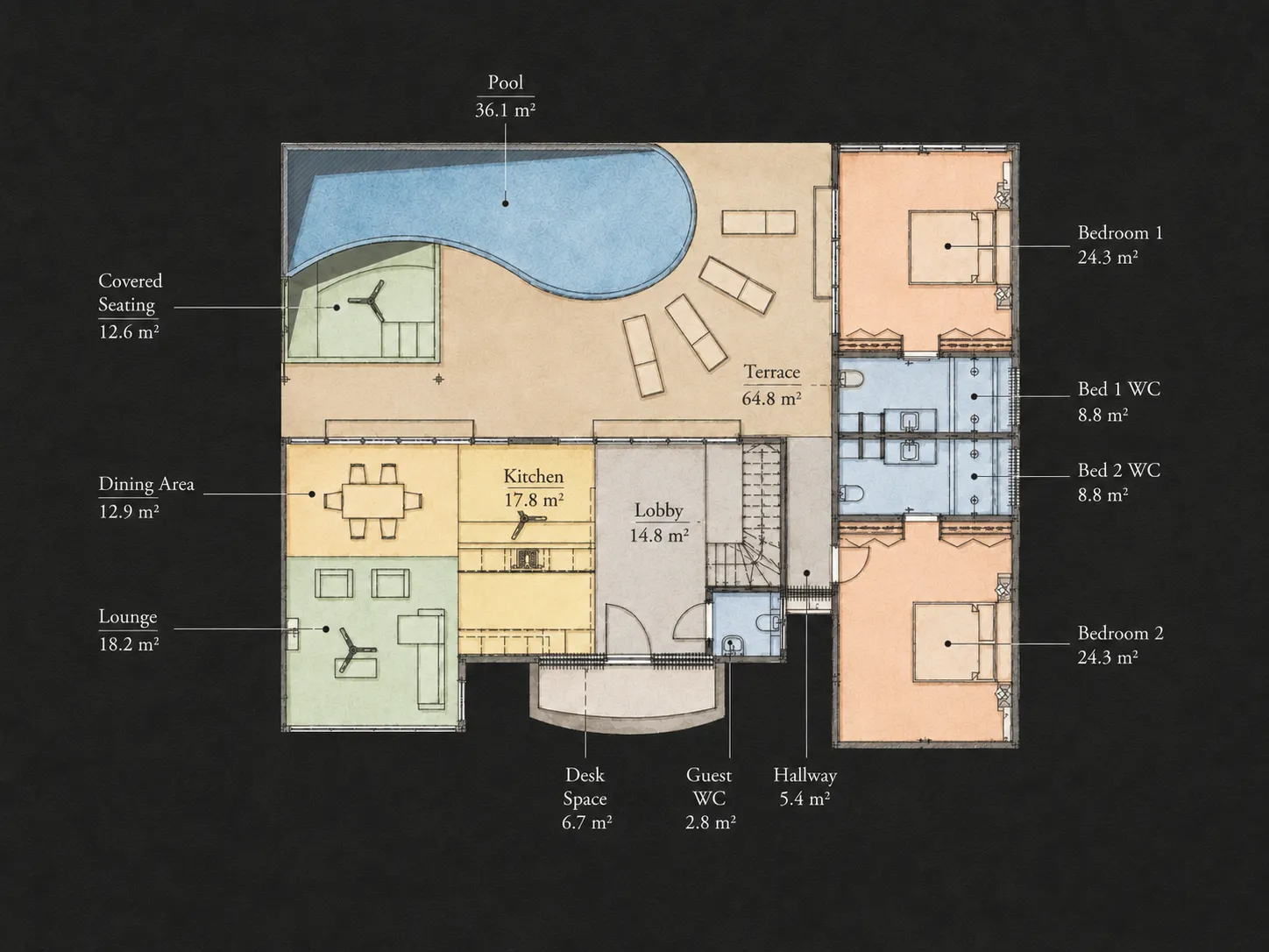 JJ DD Villas — Villa 1 · Ground Floor