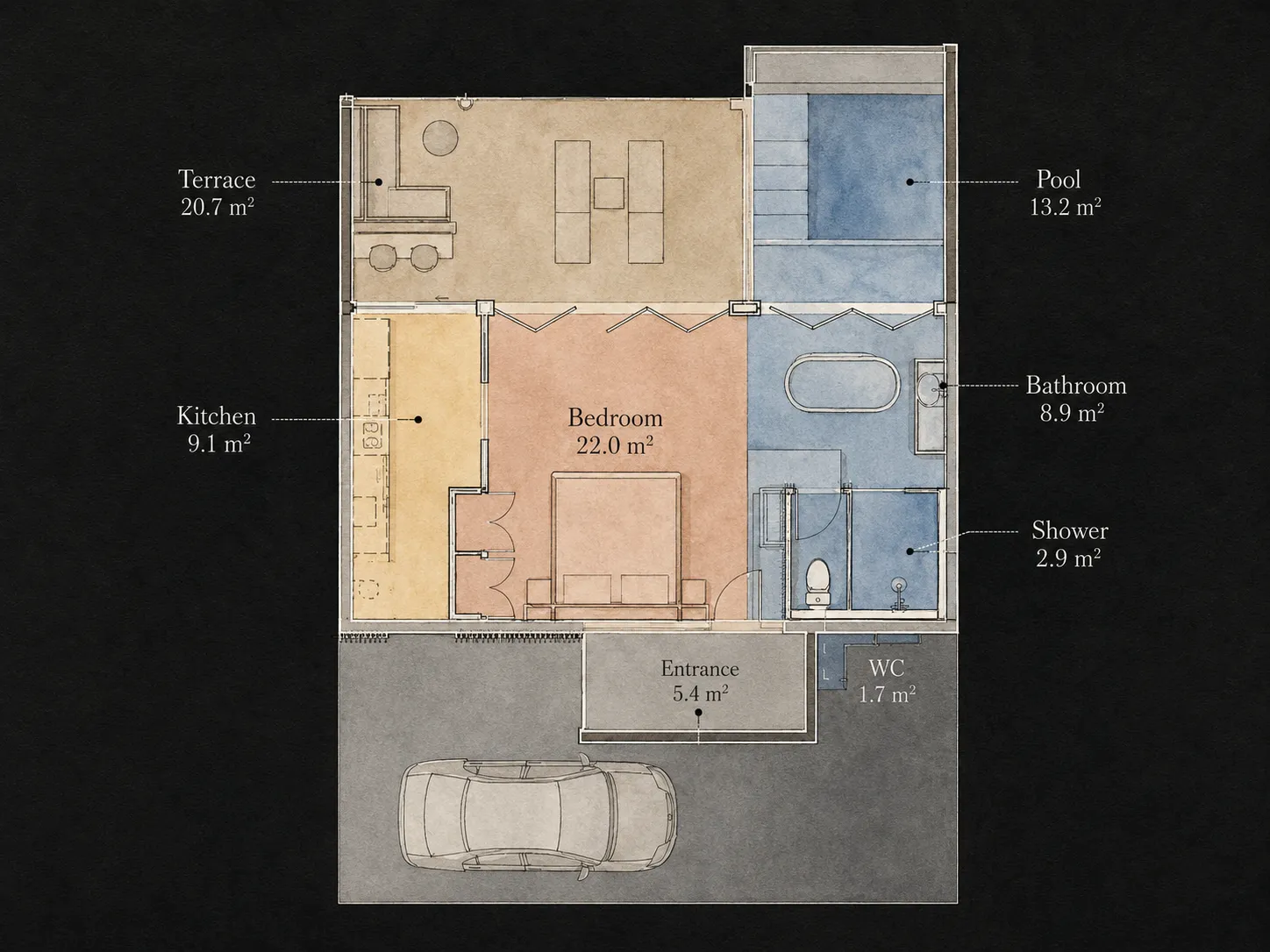 The Sandstone Collection — Villa 1 · Ground Floor