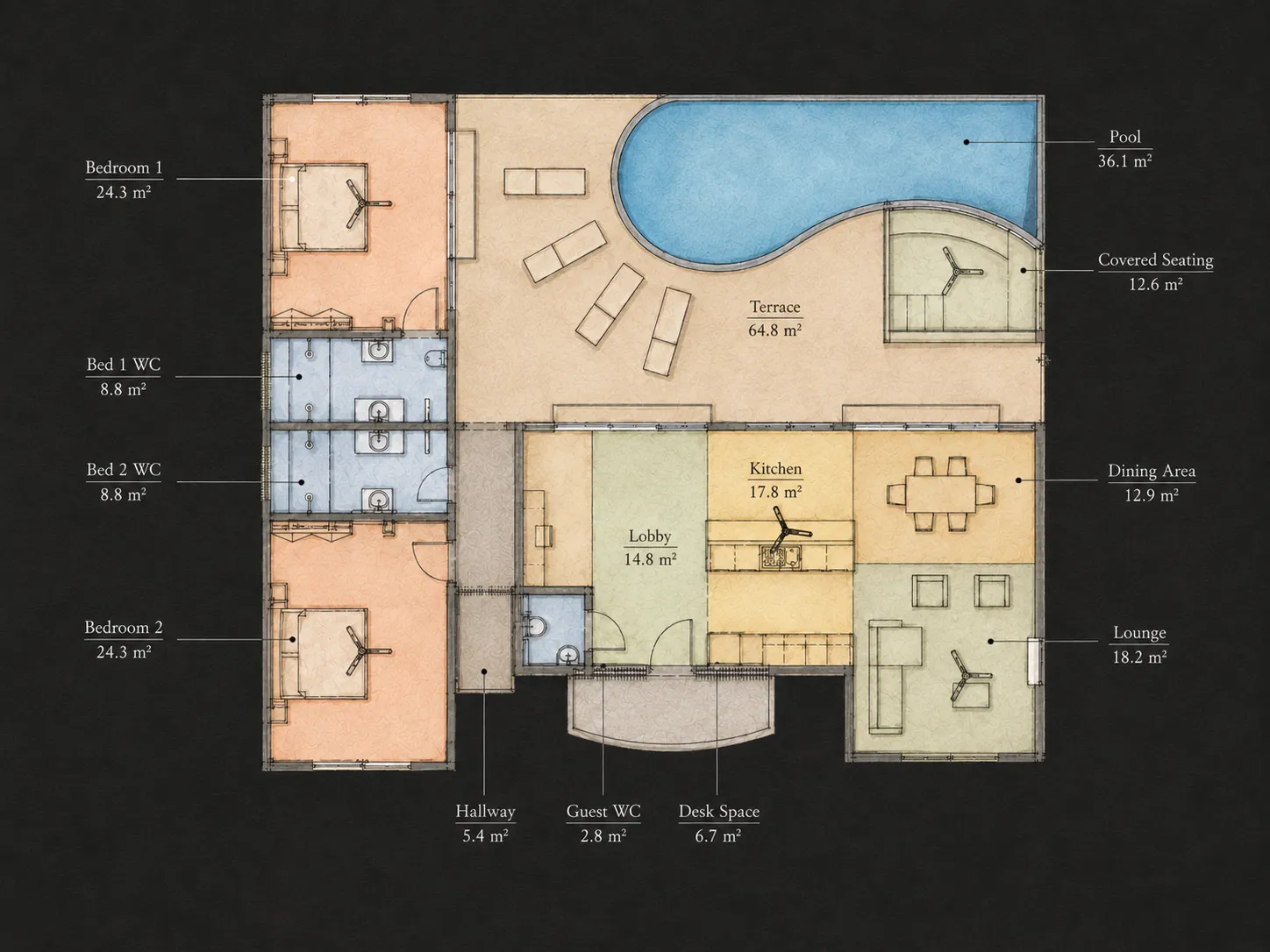 JJ DD Villas — Villa 2 · Ground Floor